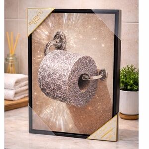Instinct Style Gucci Crystal Toilet Roll  Hand Embellished Framed Wall Decor